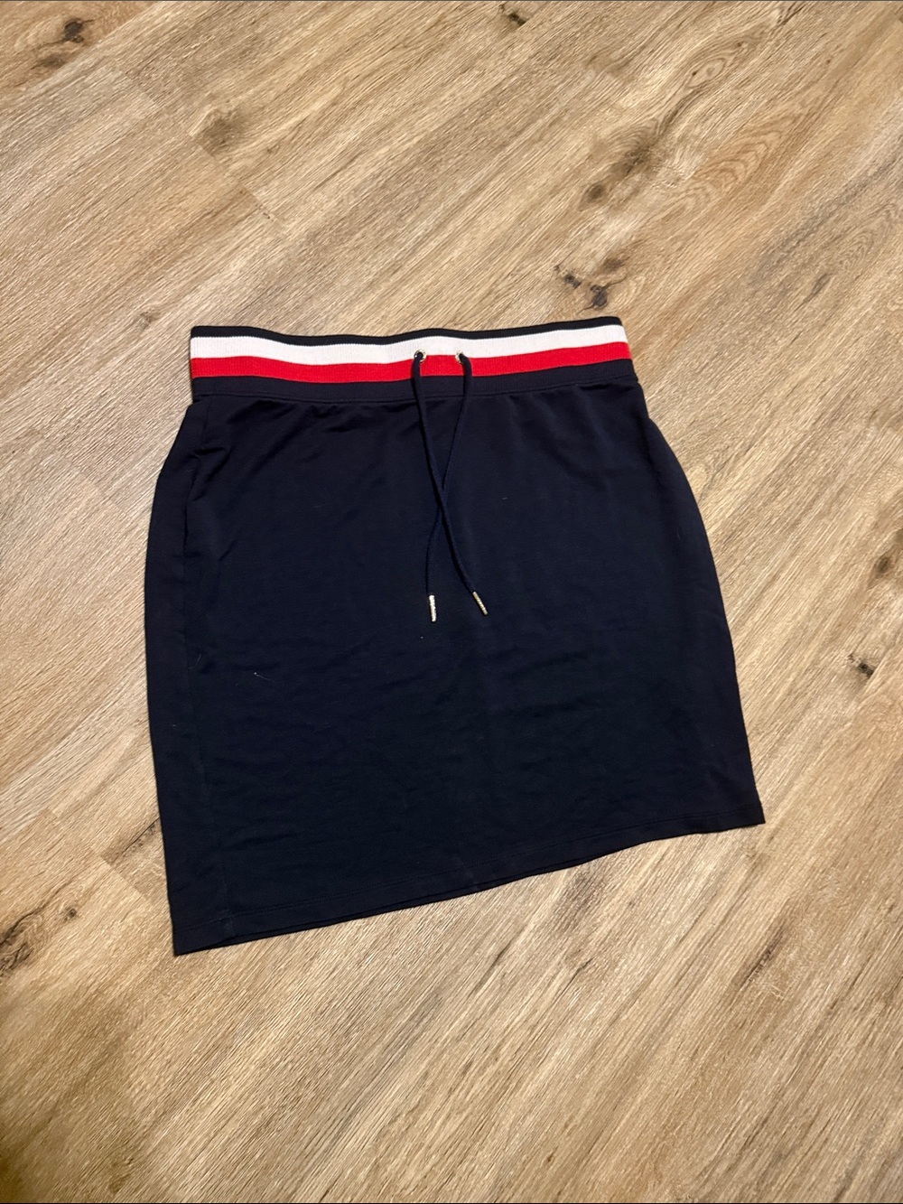 Tommy Hilfiger Classic Navy  Mini Skirt with Red & White Stripe Waistband